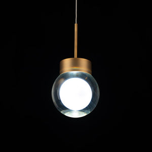 Aged Brass Double Bubble 1 - Light Single Globe LED Pendant 2762AH