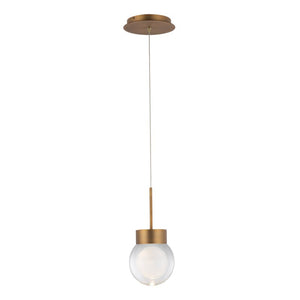 Aged Brass Double Bubble 1 - Light Single Globe LED Pendant 2762AH