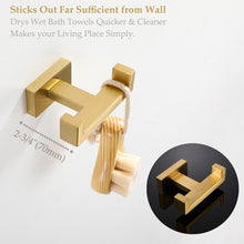 Load image into Gallery viewer, Brushed Gold Double Robe Wall Mounted Towel Hook (Part number: A9510E) GL1650

