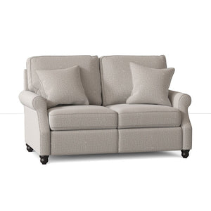 Doug Power Reclining 67" Rolled Arm Loveseat Dove