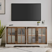 Load image into Gallery viewer, Brushed White/Rustic Oak Dougan TV Stand for TVs up to 65&quot;
