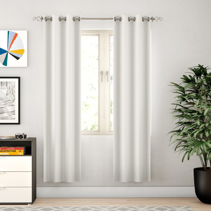 Doughton Solid Blackout Thermal Grommet Curtain Panels (Set of 2) 141ms