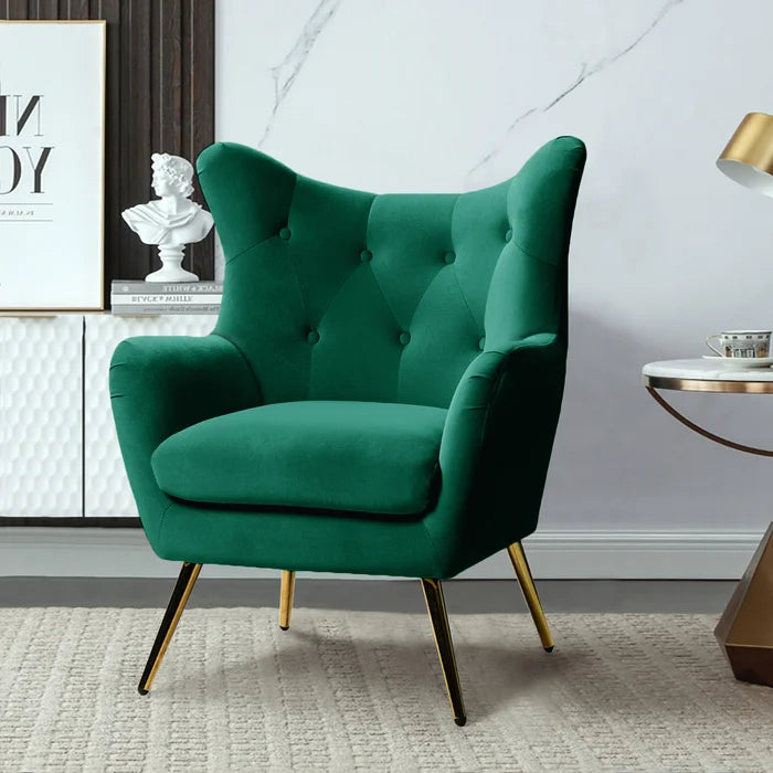 Dowdle 29.5'' Wide Tufted Velvet Wingback Chair