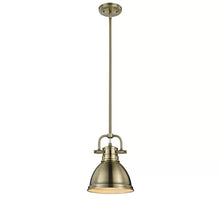 Load image into Gallery viewer, Aged Brass Drakeford 1 - Light Single Dome Pendant
