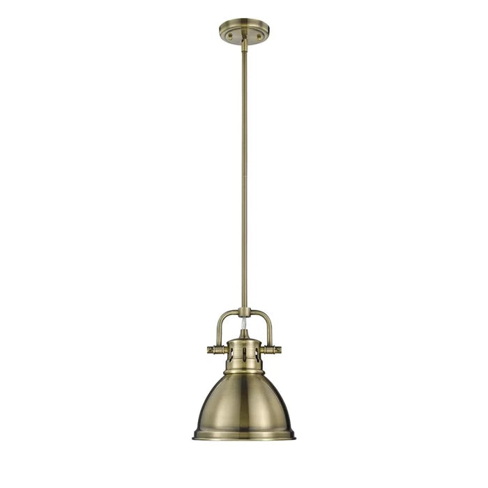 Aged Brass Drakeford 1 - Light Single Dome Pendant