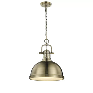 16.5" H x 14" W x 14" D Aged Brass Drakeford 1 - Light Single Dome Pendant