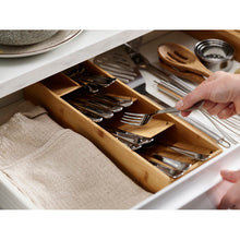 Load image into Gallery viewer, DrawerStore Bamboo Compact Cutlery Organizer
