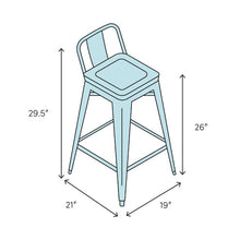Load image into Gallery viewer, Single Charcoal Grey Polyester / Black Metal Drees Swivel Counter Stool #1623HW
