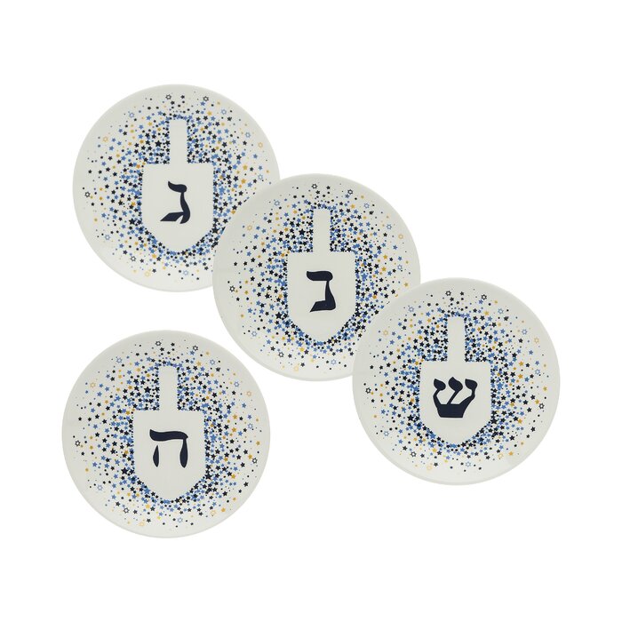 White/Blue Dreidel 4 Piece 6
