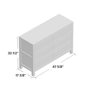 Castello RTA 6 Drawer Double Dresser, Color: Weathered Gray, #6162