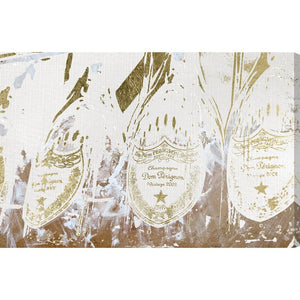 30" H x 45" W x 1.5" D Brown/Gold Drinks and Spirits Champagne Bottle Showers - Graphic Art Print on Canvas 916AH