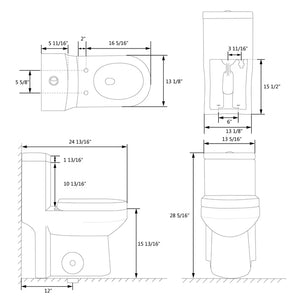 Dual-Flush Elongated One-Piece Toilet (Seat Included)