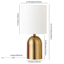 Load image into Gallery viewer, Brass Duarte 13.25&quot; Bedside Table Lamp
