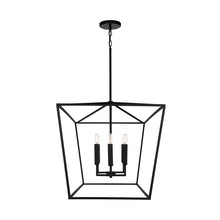 Load image into Gallery viewer, Matte Black Dumas 6 - Light Lantern Geometric Chandelier

