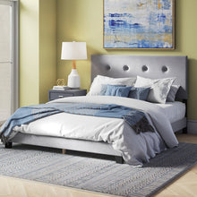Load image into Gallery viewer, Queen Gray Dungannon Tufted Upholstered Low Profile Platform Bed
