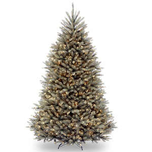 Dunhill Fir 7.5' Blue/Green Artificial Christmas Tree with 750 Clear/White Lights