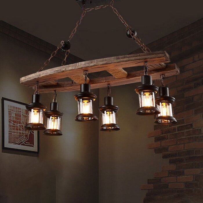 Dunsmore 6 - Light Kitchen Island Geometric Chandelier