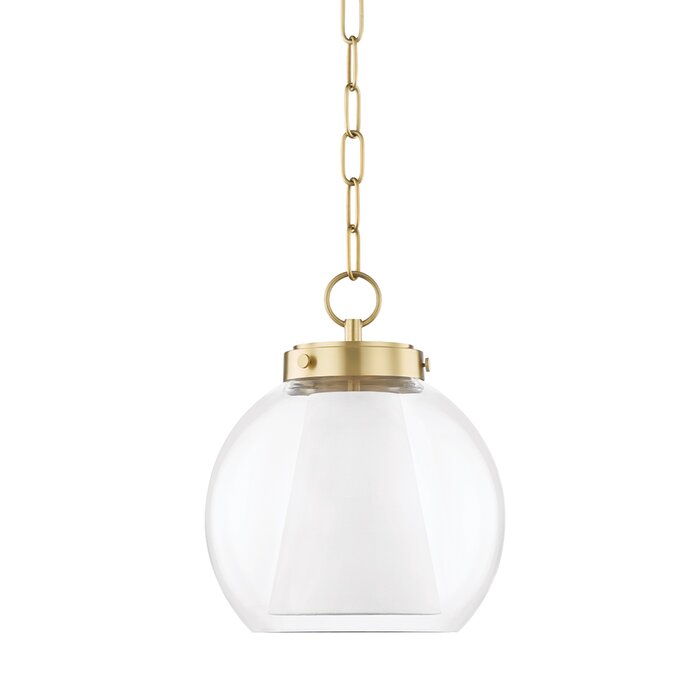 Aged Brass Dunwell 1 Light Single Dome Pendant