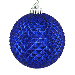Cobalt Blue Durian Glitter Drill Ball Ornament - Set of 8 (1534ND)