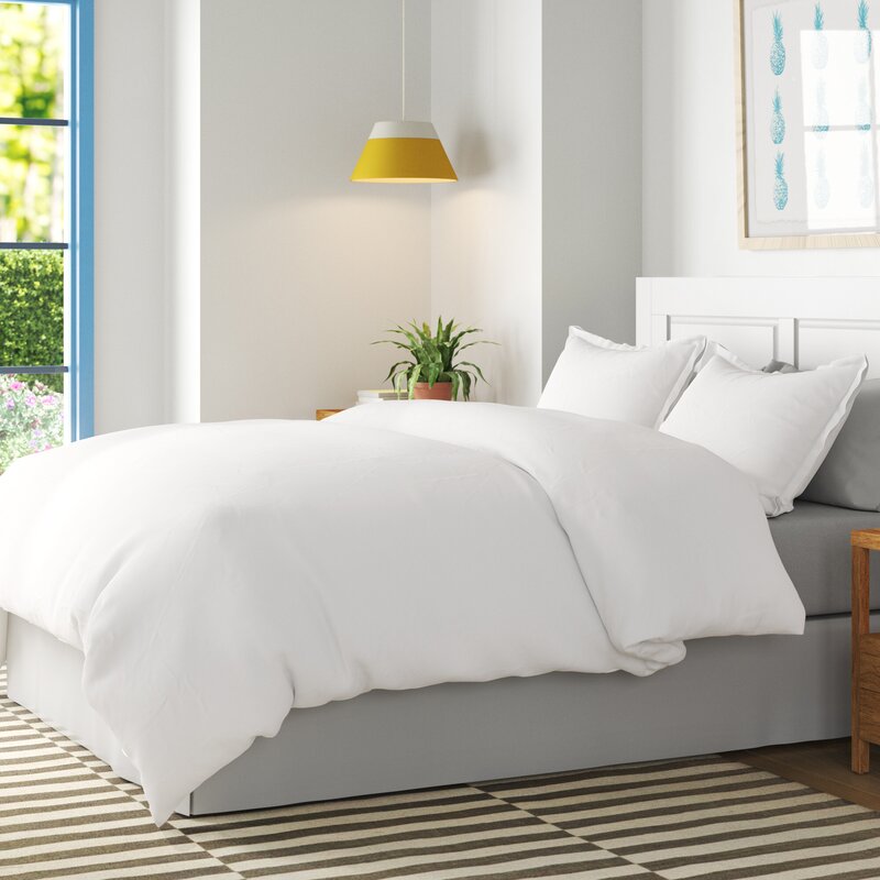 King Duvet Cover + 2 King Shams White Duvet Cover Set B63 261