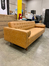Load image into Gallery viewer, Kaiden 85&quot; Wide Faux Leather Square Arm Sofa
