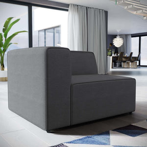 Mingle Fabric Left-Facing Sofa Chair Gray