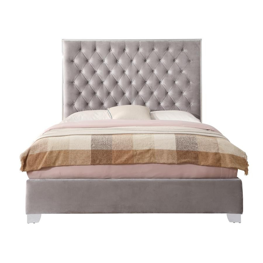 Lacey Gray Queen Upholstered Platform HEADBOARD ONLY 6436RR