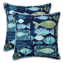 Load image into Gallery viewer, 16.5&quot; x 16.5&quot; Lagoon Earles Outdoor Square Pillow Cover &amp; Insert (Set of 2)
