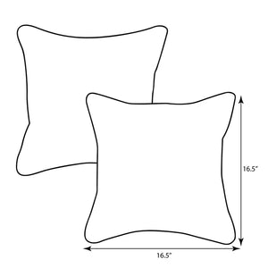 16.5" x 16.5" Lagoon Earles Outdoor Square Pillow Cover & Insert (Set of 2)