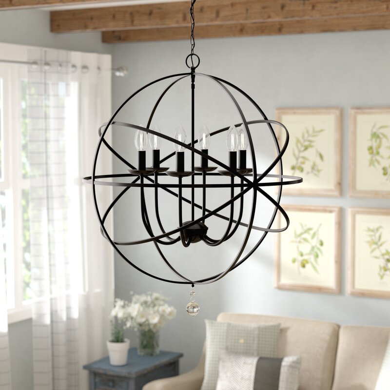 Eastbourne 6 - Light Unique / Statement Globe Chandelier