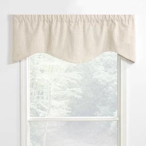 Eastcroft Solid Color Scalloped 50'' Window Valance in Natural
