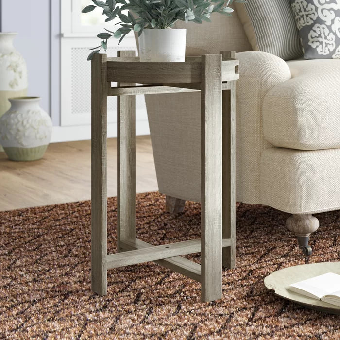 Ebamba 23.6'' Tall Tray Top End Table