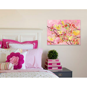 30" H x 40" W x 1.5" D Pink/Yellow Eberhardt Birdies Canvas Canvas Art 3075AH