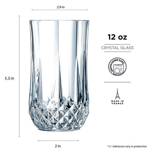 Eclat by Cristal D'Arques Longchamp 12 oz. Crystal Highball Glass (Set of 4)
