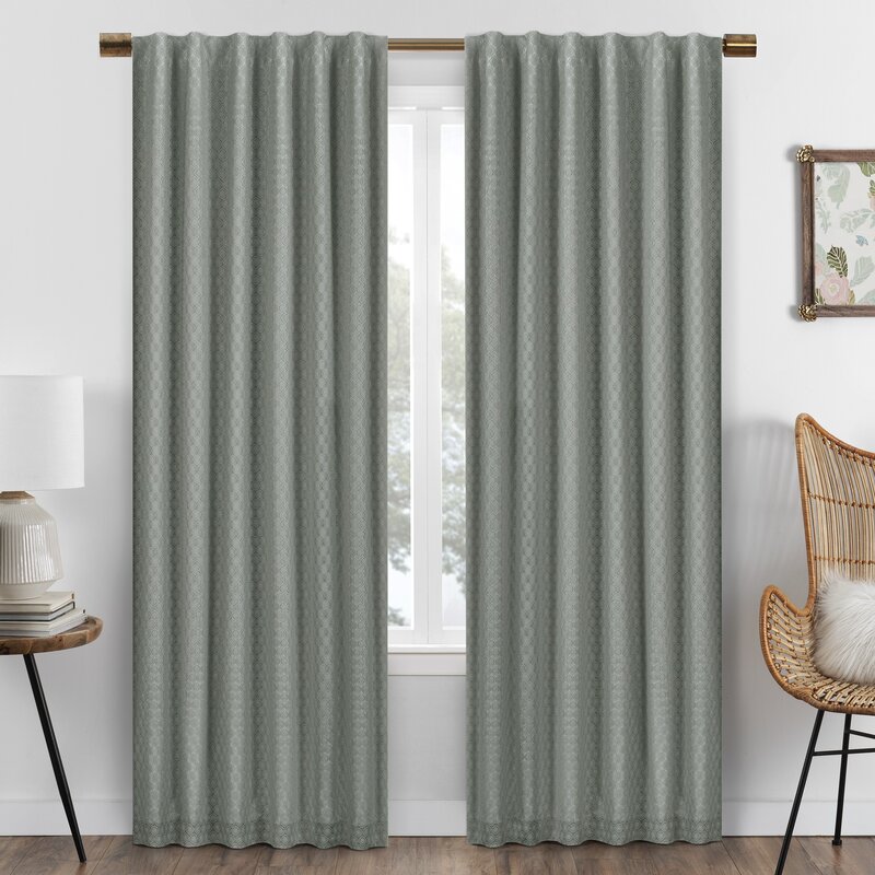 Eclipse Nora Geometric Max Blackout Rod Pocket Single Curtain Panel B56 158