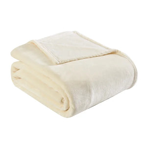 Eddie Bauer Ultra Soft Plush Solid Ivory Blanket twin