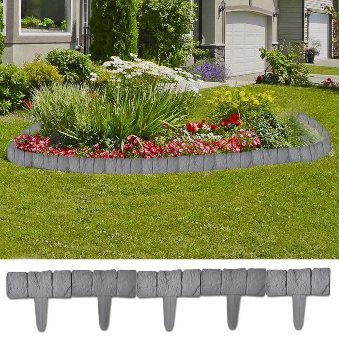 Garden and Lawn Edging (Set of 41), Color: Gray, #6331