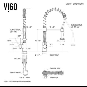 VG02001STMBK2 Edison Pull Down Single Handle Kitchen Faucet with Optional Soap Dispenser MRM658