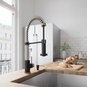 VG02001STMBK2 Edison Pull Down Single Handle Kitchen Faucet with Optional Soap Dispenser MRM658