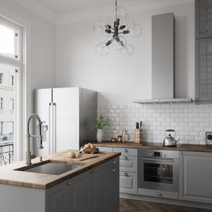 Stainless Steel Edison Pull Down Single Handle Kitchen Faucet with Optional Soap Dispenser, EC1135