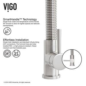 Stainless Steel Edison Pull Down Single Handle Kitchen Faucet with Optional Soap Dispenser, EC1135