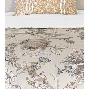 Eastern Accents Edith Beige/Gray Floral Comforter, super queen