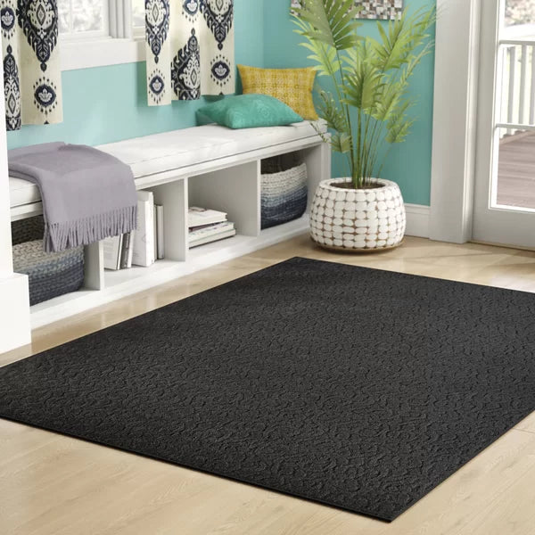 Edith Tufted Area Rug in Black 6 x 9