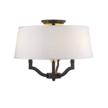 Load image into Gallery viewer, Edmondo 3 - Light 19&quot; Shaded Drum Semi Flush Mount (SB618)
