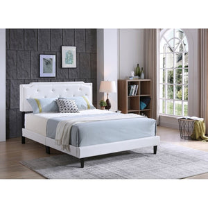 Queen White Edna Upholstered Standard Bed #4069