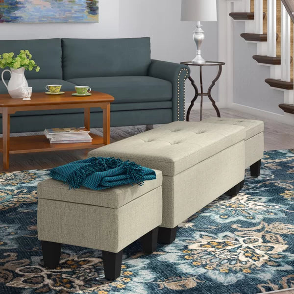 Edyth 17'' Wide Tufted Rectangle Storage Ottoman with Storage