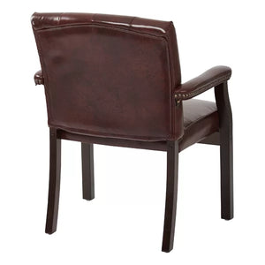 Eira 26.75" W Vinyl Seat Waiting Room Chair with Wood Frame
