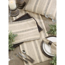 Load image into Gallery viewer, Ivory/Gray Eisenman Woven Cotton Table Runner GL565
