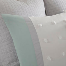 Load image into Gallery viewer, Queen Comforter+4 Shams+2 Throw Pillow Ivory Elaine 100% Cotton Percale Comforter Set
