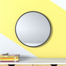 Load image into Gallery viewer, Black Elberta Round Metal Wall Mirror
